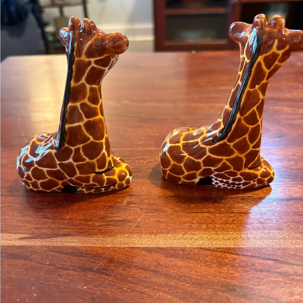 Ceramic Giraffe Salt & Pepper Shakers Hand Painted in Zimbabwe by Nivek Africa